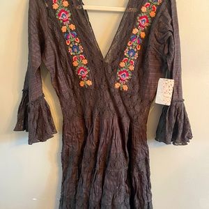 Free People Hand embroiled Brand new dress with tag.